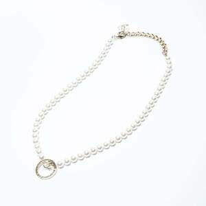 CHANEL B24C 2024 Pearl Coco Mark Necklace White WS23945